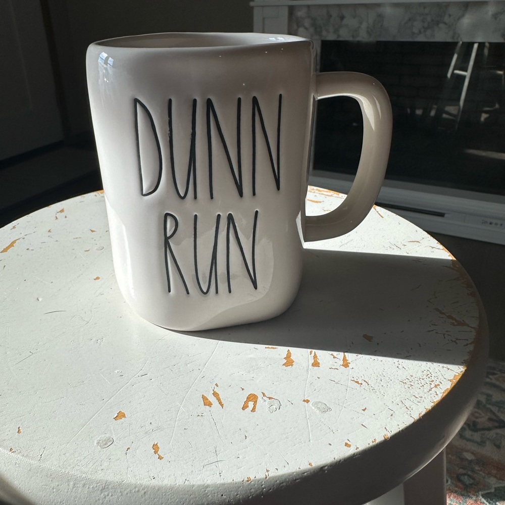 Rae Dunn Cream 'DUNN RUN' Mug